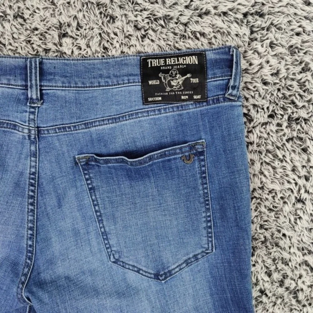 True Religion Mens Y2K Tony TBD Streetwear Skinny Jeans 40 Blue Faded Denim